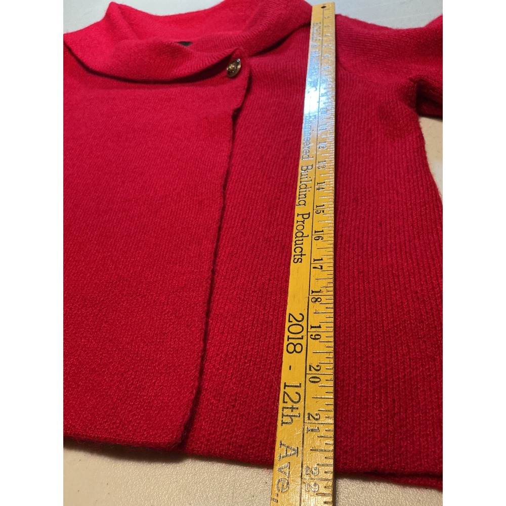 Adrienne Vittadini Red Wool Blend Shawl Collar Button Wrap Cardigan Sweater XL - Picture 5 of 9
